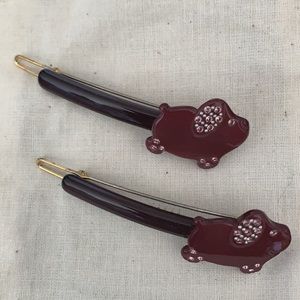 Pair of dog shape hair accessory - designer